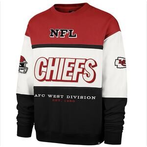 '47 Men's Kansas City Chiefs Breeze ByMaximalist Long SleeveCrew Sweatshirt XXL